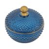 S/2 Glass Candy Jar with Lid, Christmas Candy Jar Containers, Blue