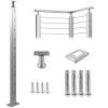 VEVOR Cable Railing Post Level Deck Stair Post 42 x 0.98 x 1.97" Cable Handrail Post Stainless Steel Wire Drawing Deck Railing Pre-Drilled Pickets wit