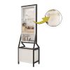 360Â° Swivel Jewelry Armoire & Makeup Mirror Cabinet With 2 Bottom Drawer, Rotates Freely, Spacious Storage Area, Hand-Painted & Artisan White Finish