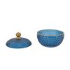S/2 Glass Candy Jar with Lid, Christmas Candy Jar Containers, Blue