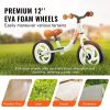 VEVOR Toddler Balance Bike, 12" Lightweight Aluminum Alloy Kids Bike with Adjustable Seat & Handlebar, EVA Foam Tires