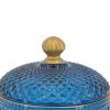 S/2 Glass Candy Jar with Lid, Christmas Candy Jar Containers, Blue