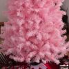 7' Tall Unlit Slim Douglas Fir Artificial Christmas Tree with 818 Realistic Branch Tips, Pink