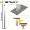 VEVOR Cable Railing Post Level Deck Stair Post 42 x 0.98 x 1.97" Cable Handrail Post Stainless Steel Wire Drawing Deck Railing Pre-Drilled Pickets wit