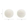 Luna 12" Round Sphere Accent Ball Throw Pillow, Ivory White Boucle